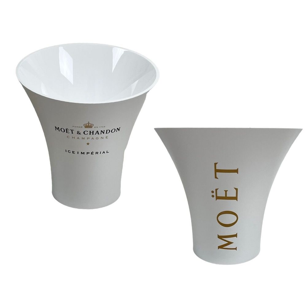 MOET & CHANDON Ice Imperial Champagne Ice Bucket White 11" Angled Flared Rim